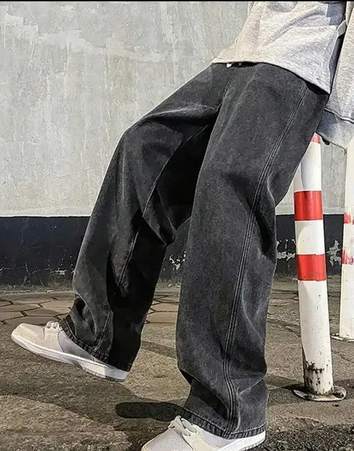 baggy mens dark GREY jeans//baggy lose fit man jeans