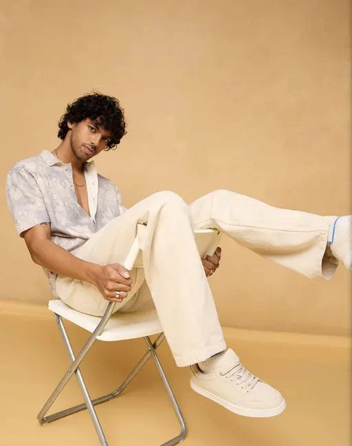 BAGGY MENS WEAR CREAM WIDELEG DENIM JEANS